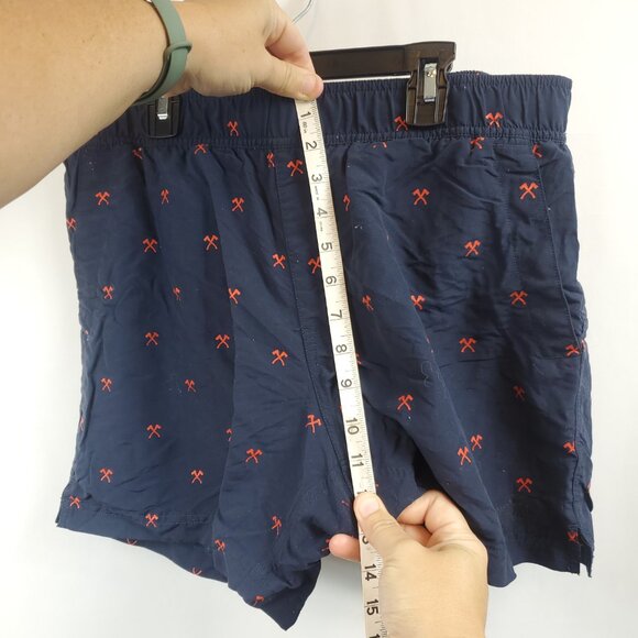The North Face Pull On Mens Pickaxe Design Navy Blue Red Shorts Sz Medium - Picture 10 of 10